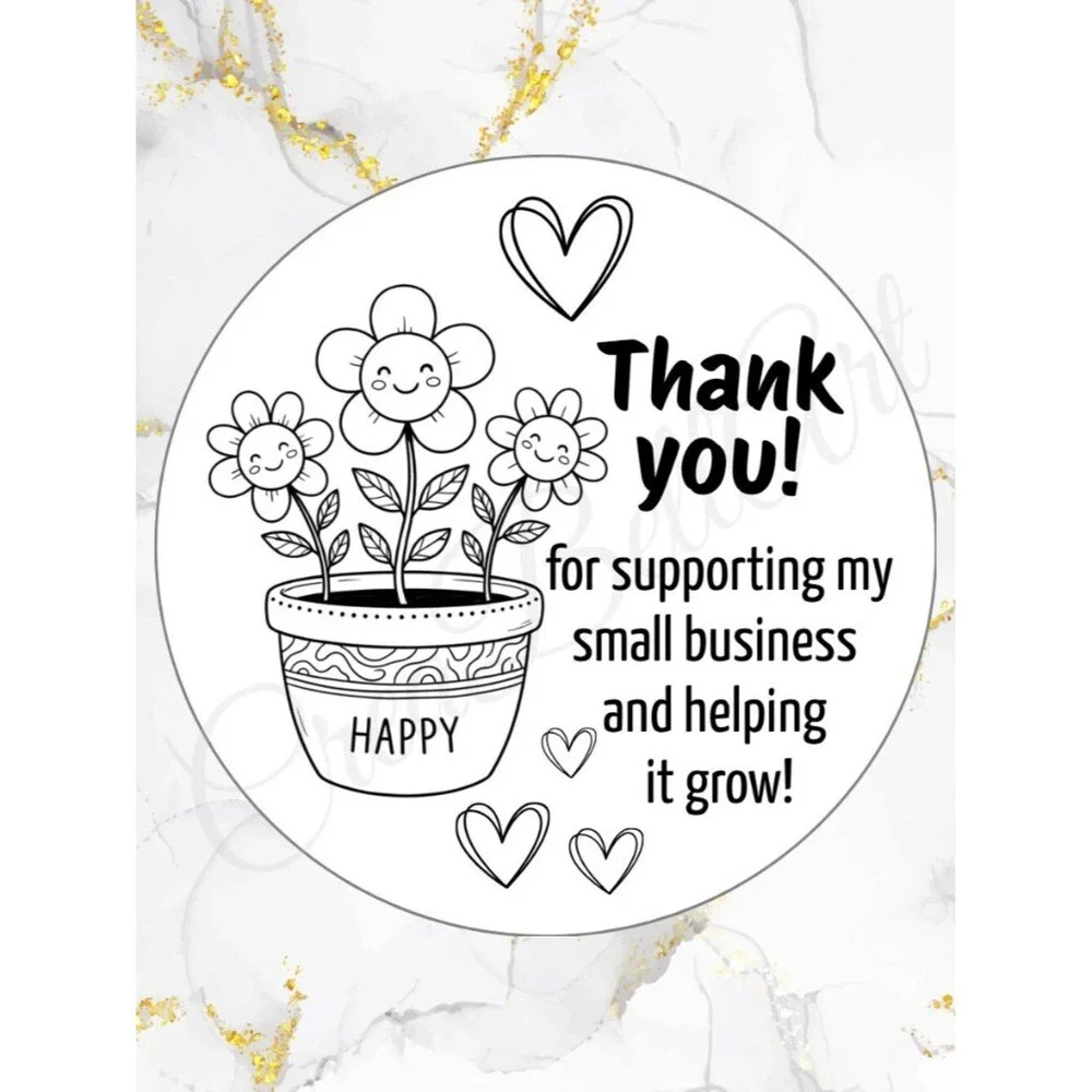 100 Thank you Stickers Thermal 2